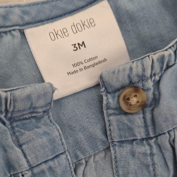 Okie Dokie Light Blue Baby Romper - Picture 2 of 2